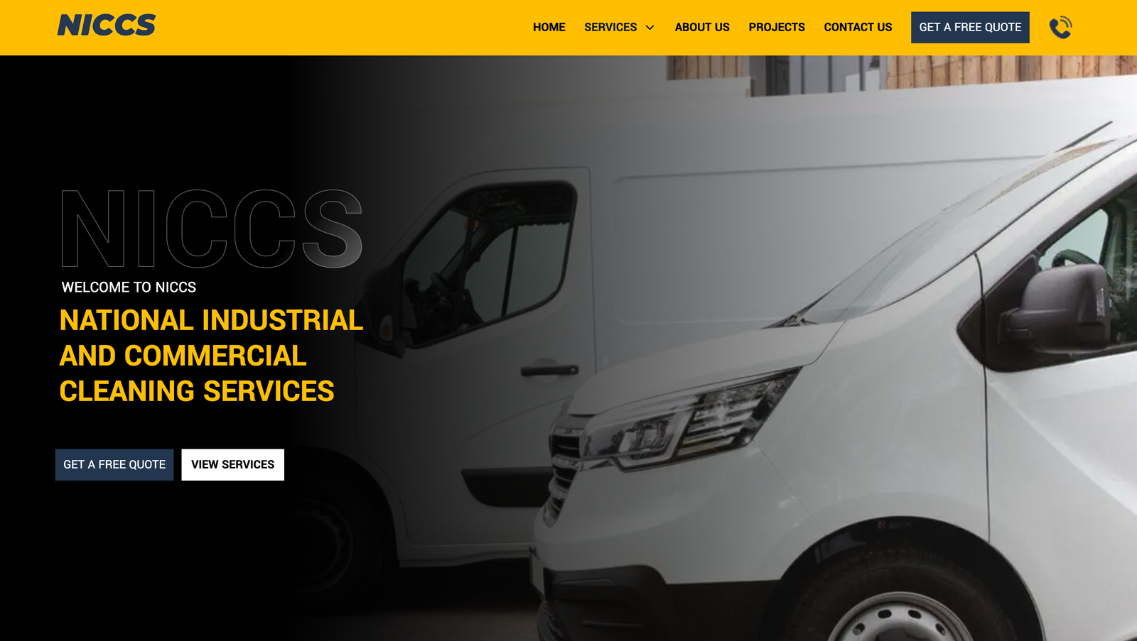 NICCS booking site screenshot